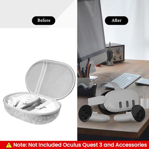 ZORBES® Protective Shell Cover and Anti-Scratch Travel Case Bag for Meta Quest 3, Lens Cover, Tempered Film, Joystick Caps, VR Accessories for Oculus Quest 3 ZORBES® Protective Shell Cover and Anti-Scratch Travel Case Bag for Meta Quest 3, Lens Cover, Tempered Film, Joystick Caps, VR Accessories for Oculus Quest 3